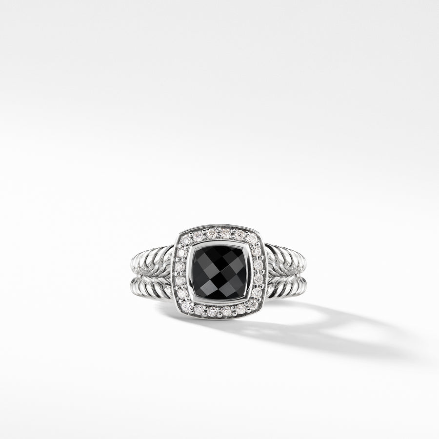 David Yurman Petite Albion Ring with Black Onyx and Diamonds - R07443DSSABODI