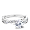 White gold twist engagement ring with 24 round diamonds