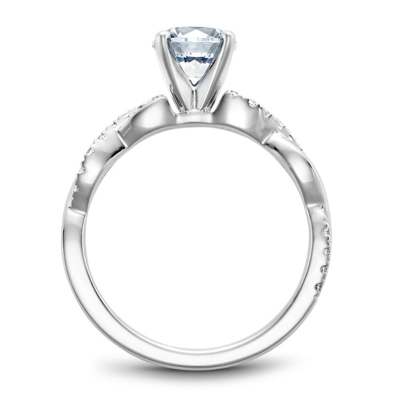 Noam Carver 18K White Gold Twisted Alternating Diamond Engagement Ring Semi-Mounting -  B185-02WA