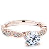floral inspired Rose gold engagement ring with 18 round diamonds