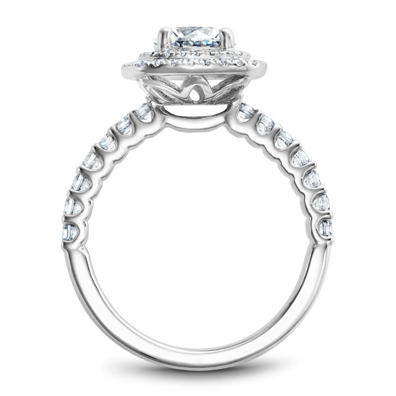 Noam Carver 18K White Gold Double Halo Diamond Engagement Ring Semi-Mounting -  B222-01WA