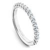 White gold matching band with 16 round diamonds