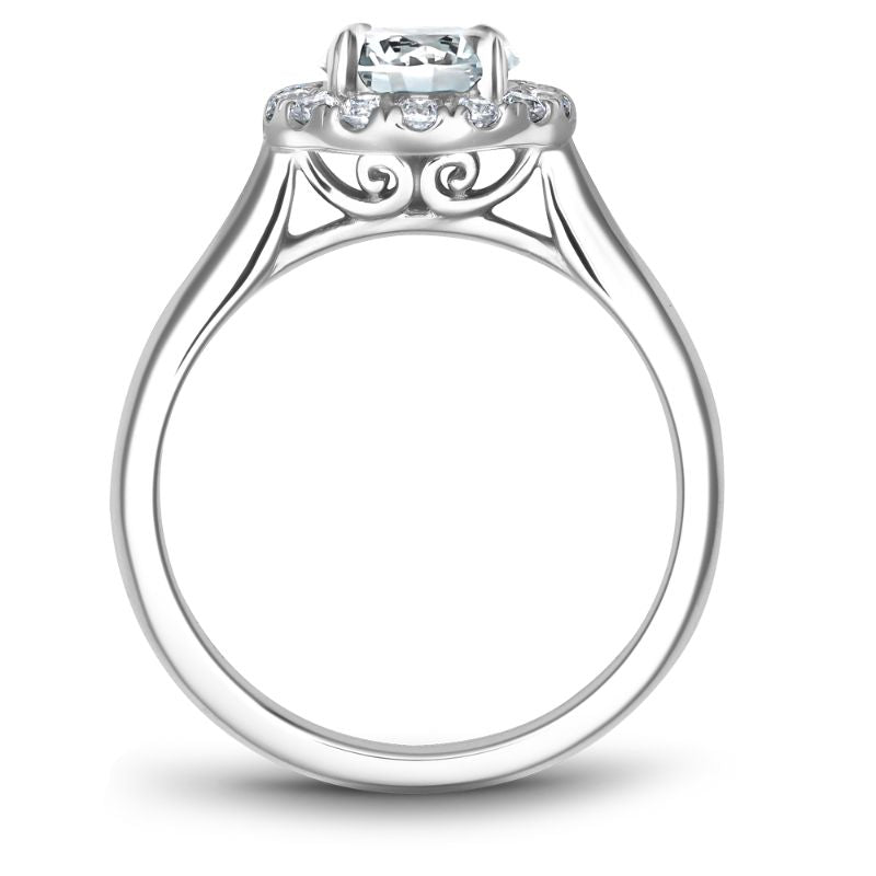 Noam Carver 18K White Gold Halo Diamond Engagement Ring Semi-Mounting -  B240-01WA