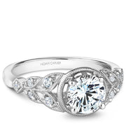White gold engagement ring with 10 round diamonds