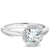 White gold halo engagement ring with 16 round diamonds