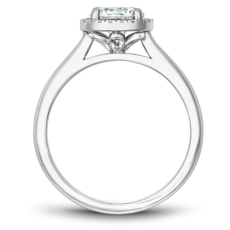 Noam Carver 18K White Gold Halo Diamond Engagement Ring Semi-Mounting -  B260-01WA