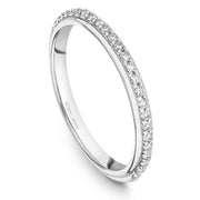White gold matching band with 27 round diamonds