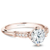 Rose gold floral inspired engagement ring with 8 round diamonds