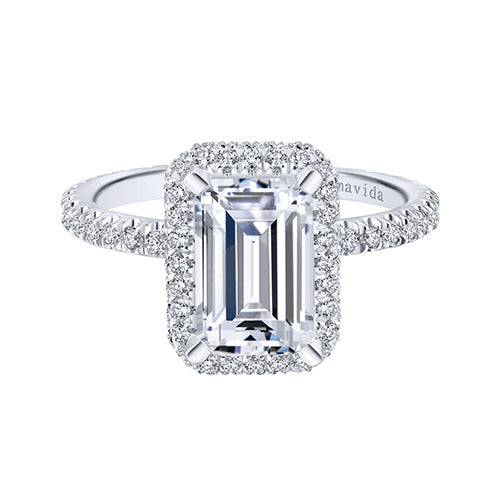 18K White Gold Diamond Engagement Ring