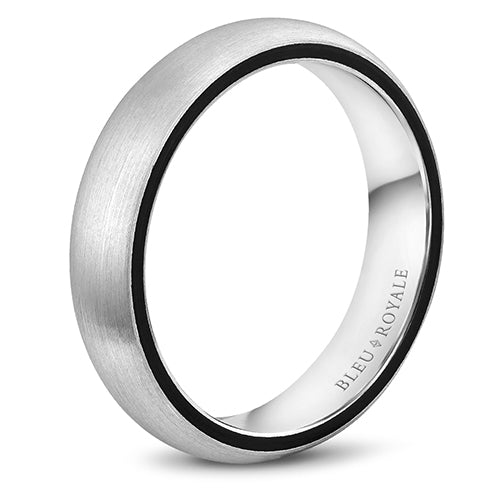 Bleu Royale 14k White Gold Men's Wedding Band - RYL-061W5-M10