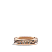 Streamline Two-Row Band Ring with Cognac Diamonds in Rose Gold