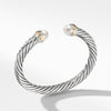 Sterling silver and 14-karat yellow gold ��� White cultured freshwater pearl, 8-8.5mm diameter,  ��� Cable, 7mm wide