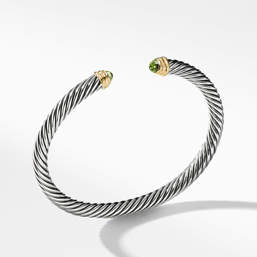 David Yurman Cable Classics Bracelet with Peridot and Gold - B03934S4APR