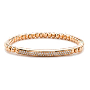 A great addition to any stacked look! This 18K Rose Gold bar bracelet has 0.53ctw Diamonds.