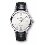 An intricate watch will always convey sophistication and style - and this timepiece from IWC brings you just that. This Gents watch can definitely be an awe-striking piece once in sight. With a Polished bezel, this treasure represents delicate craftsmanship. The Stainless Steel case that encloses this pieces mechanism is also evidence of the quality that comes from this stylish item. The contrasting Silver dial color adds a bold sense of luxury. Also important to note is the Scratch resistant sa