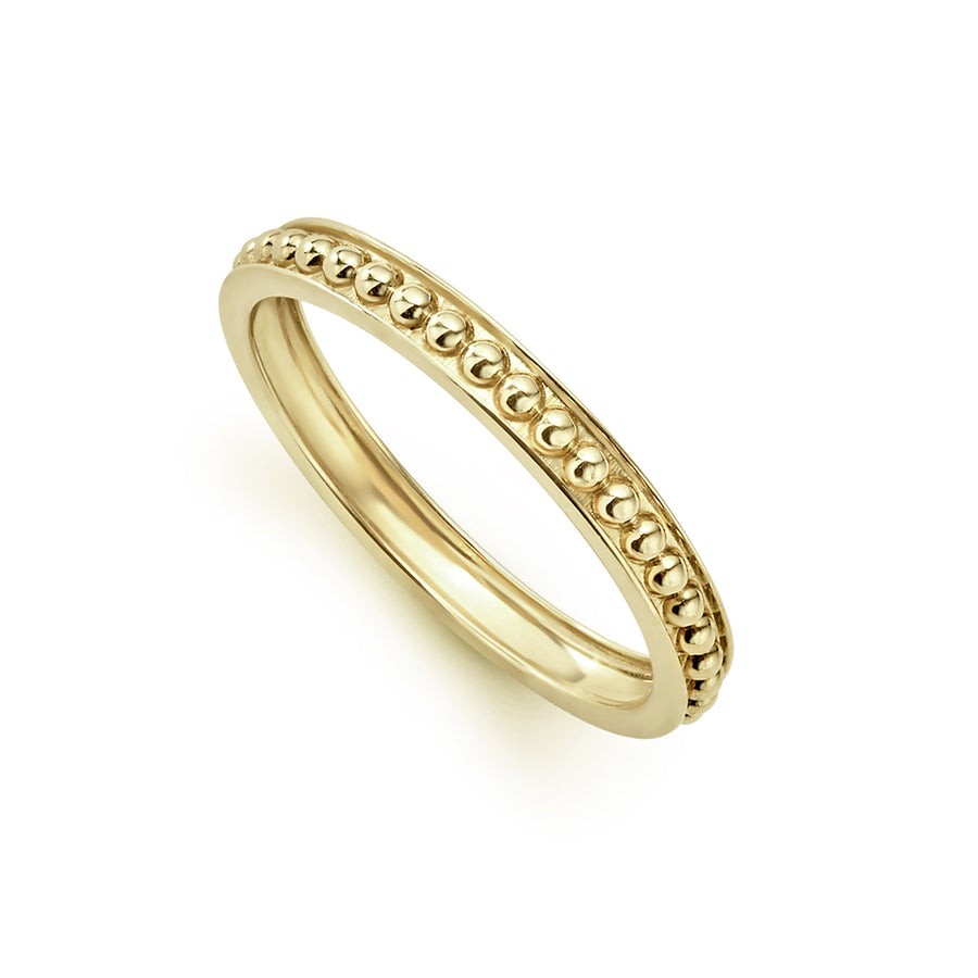 A classic 18K gold Caviar beaded stacking ring. Ideal to layer with other designs in the Caviar Gold collection.18K GoldBand Width 3mmStyle #: 03-10198-7