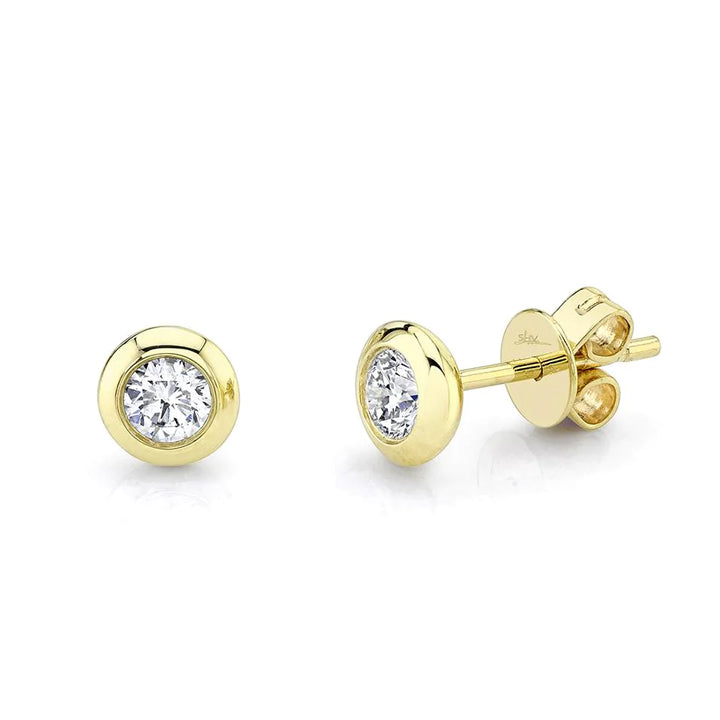 14K Rose Gold 0.40ct Diamond Bezel Stud Earrings - SC55012546