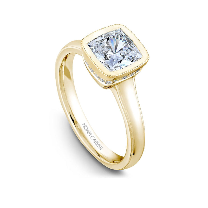 Noam Carver 14K Yellow Gold Cushion Cut Bezel-Set Engagement Ring- B026-01YM