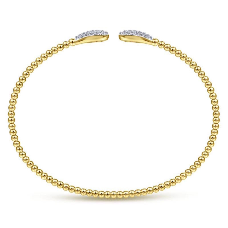 Gabriel & Co 14k Yellow Gold Bujukan Pave Teardrop Bangle Bracelet- BG4230-62Y45JJ