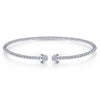 14k White Gold Diamond Bangle