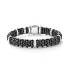 Black Caviar ceramic beaded bracelet with five sterling silver stations. Finished with a signature box clasp.- Sterling Silver & 18K Gold- Double Button Box Clasp- Rope Width 9mm- STYLE #: 05-81158