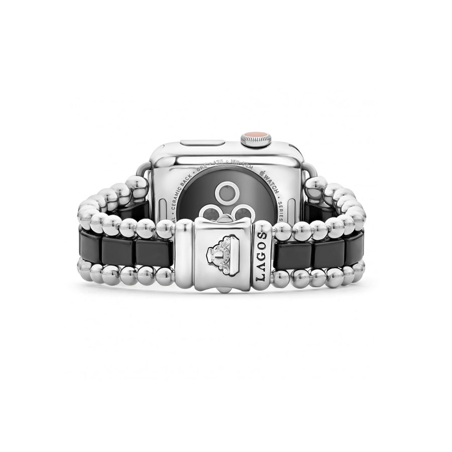 Lagos Smart Caviar Black Ceramic Watch Bracelet, 38-44mm- 12-90009-CB7