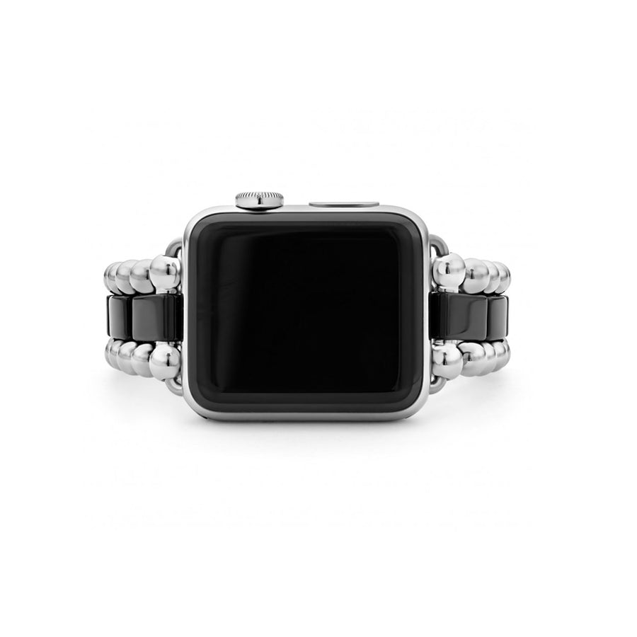 Lagos Smart Caviar Black Ceramic Watch Bracelet, 38-44mm- 12-90009-CB7
