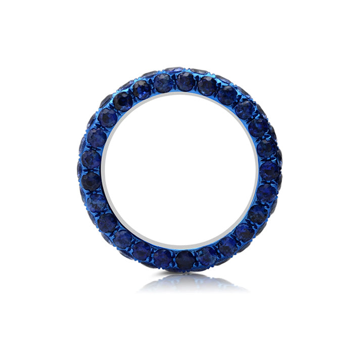 Graziela 18K Gold Blue Rhodium Sapphire 3-Sided Eternity Band - WBR-1001795AS