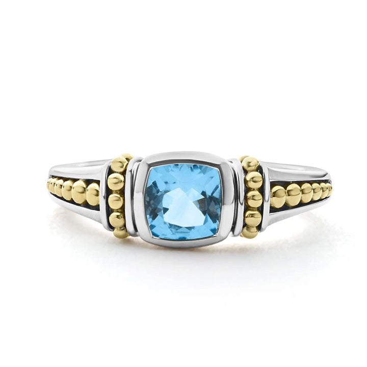 Lagos Caviar Color Swiss Blue Topaz Ring - 02-80700-B6