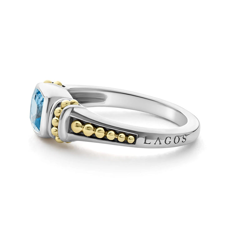 Lagos Caviar Color Swiss Blue Topaz Ring - 02-80700-B6