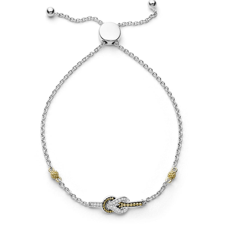 Lagos Newport Two Tone Knot Diamond Bolo Bracelet- 05-81417-DD7