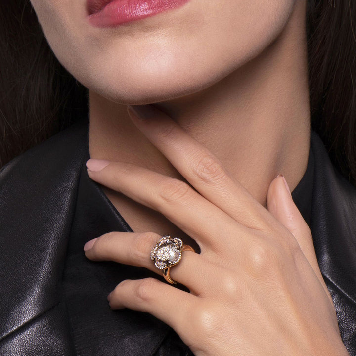 Pasquale Bruni 18K Rose Gold Bon Ton Rock Crystal & Diamond Ring - 16109R