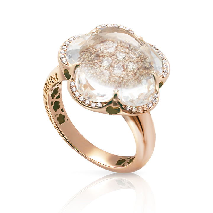 Pasquale Bruni 18K Rose Gold Bon Ton Rock Crystal & Diamond Ring - 16109R