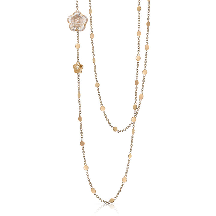 Pasquale Bruni 18K Rose Gold Bon Ton Rock Crystal & Diamond Sautoir Necklace - 16157R