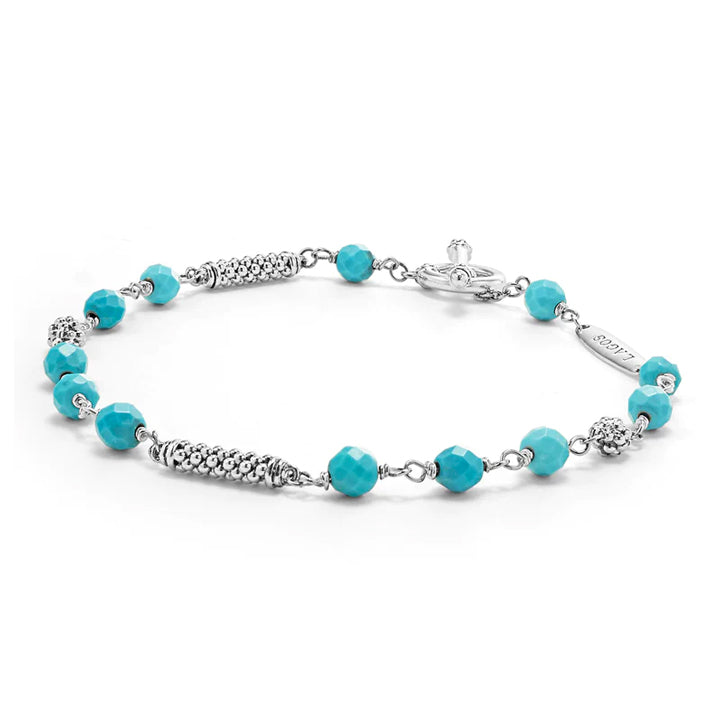 Lagos Caviar Icon Sterling Silver & Turquoise Beaded Bracelet - 05-81468-FCT7