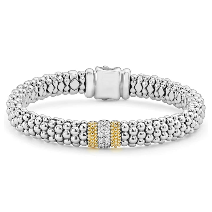 Lagos Caviar Lux 9mm Single Station Diamond Caviar Bracelet - 05-81263-DDM