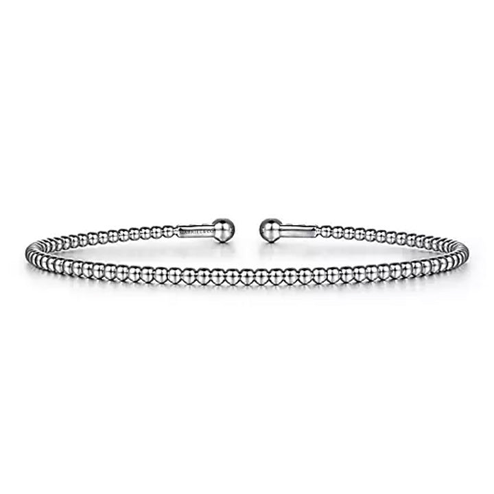 Gabriel & Co 14k White Gold Bujukan Beaded Split Bangle Bracelet - BG4107-65W4JJJ