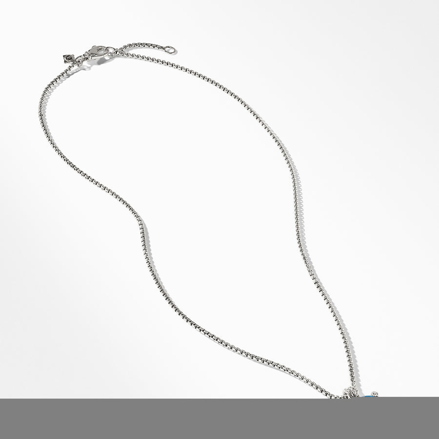 David Yurman Chatelaine Pendant Necklace with Blue Topaz & Pave Diamonds - N12742DSSABTDI18