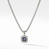Sterling silver ��� Faceted Black Orchid (lavender amethyst with hematine back), 7x7mm, Pav? diamonds, 0.17 total carat weight,  ��� Baby box chain, 1.7mm wide ��� Pendant, 11x11mm ��� Lobster clasp-