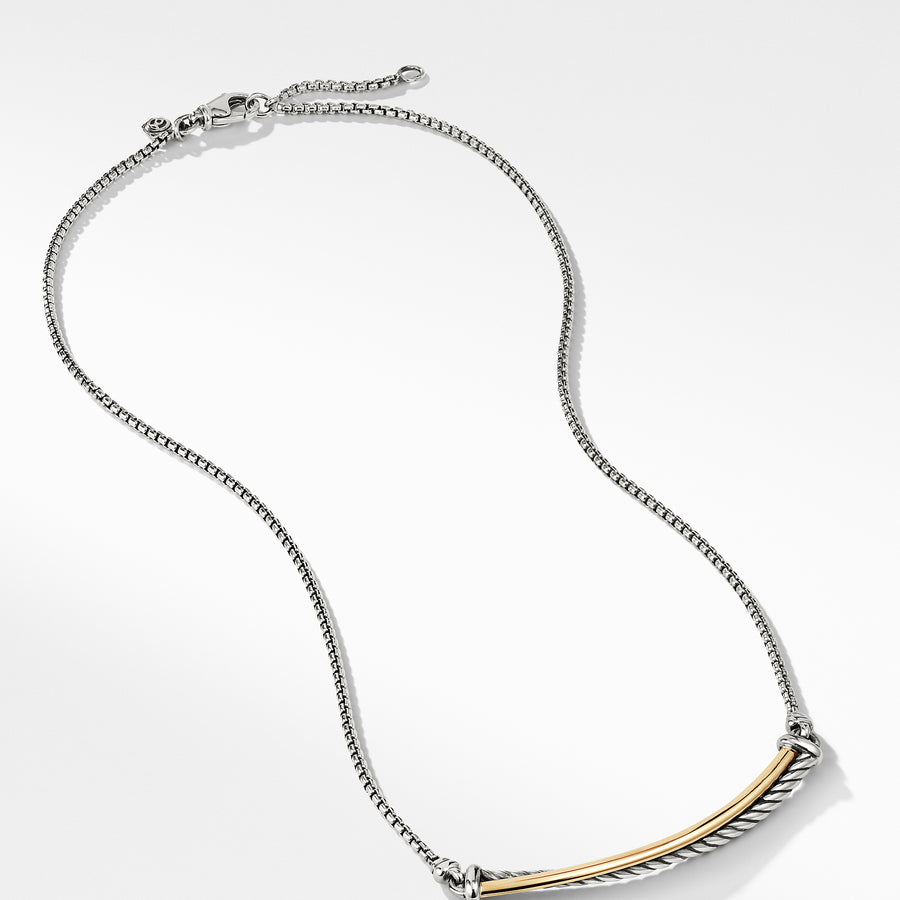 David Yurman Crossover Bar Necklace with 18K Gold - N14137S8-883932959680