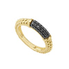 Pav diamonds set in 18K gold with Caviar beaded accents on this classic band ring. LAGOS diamonds are the highest quality natural stones.18K Gold0.31 CaratBand Width 4mm Tapers to 3mmStyle #: 02-10245-BD7