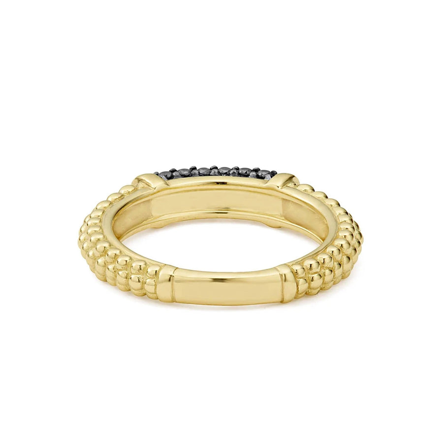 Lagos Caviar Gold Black Diamond Ring- 02-10245-BD7