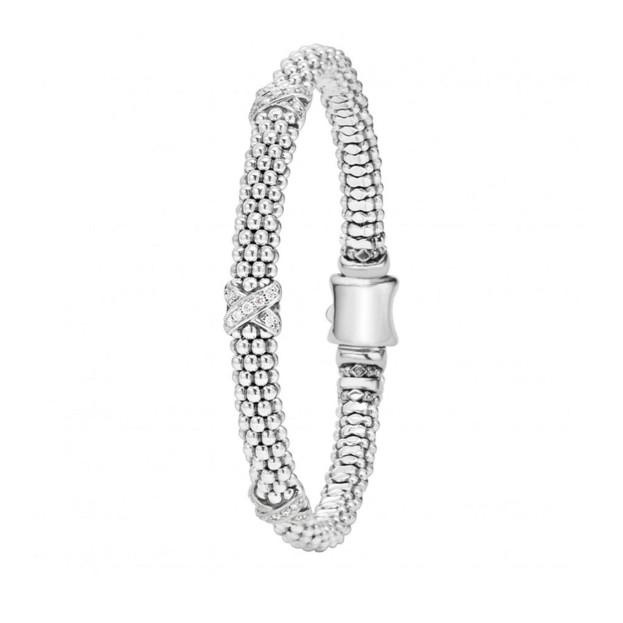 Lagos Caviar Lux Diamond Triple X Bracelet- 05-80790-S007