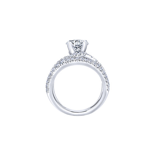 Gabriel & Co 14k White Gold Split Shank Diamond Engagement Ring - ER12416R4W44JJ