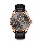 An intricate watch will always deliver sophistication and style - and this timepiece from IWC brings you just that. This Gents watch can definitely be an awe-striking piece once you lay eyes upon it. With a Polished bezel, this treasure represents detailed craftsmanship. The 18k Rose Gold case that encloses this pieces mechanism is also evidence of the quality that comes from this stylish item. Also important to note is the With anti-reflective coating, Scratch resistant sapphire crystal that pr