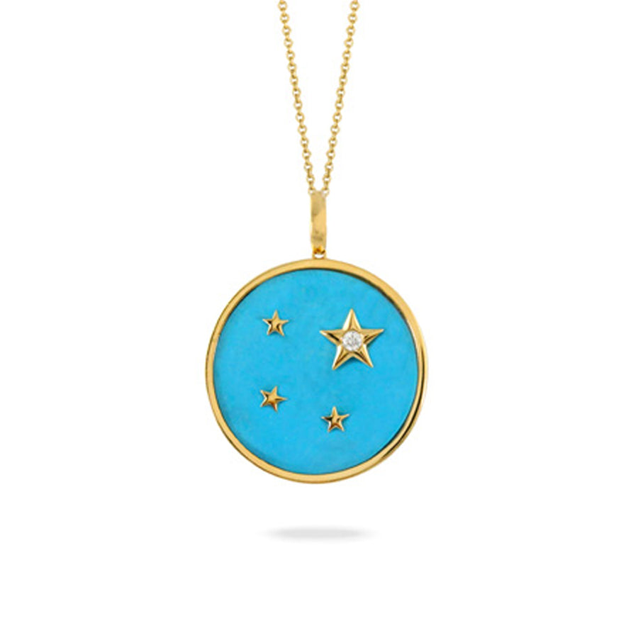 Doves 18K Yellow Gold Celestia Diamond & Turquoise Pendant - P10063TQ-Y