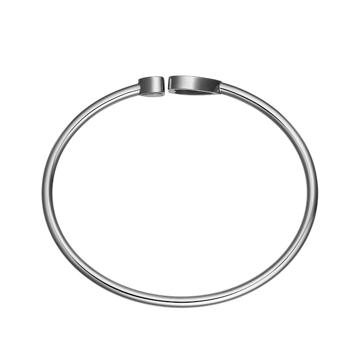 Chopard 18K White Gold Diamond & Black Onyx Happy Hearts Bangle Bracelet - 857482-1203