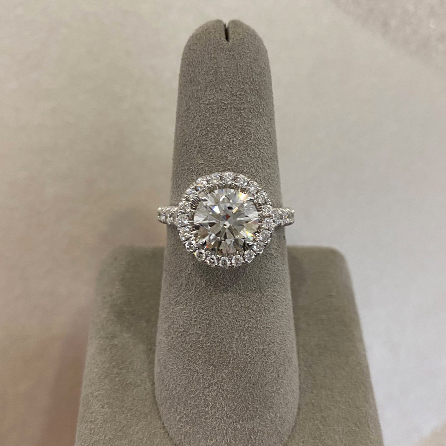 Moyer Collection 18K White Gold 2.08ct Round Brilliant Halo Complete Engagement Ring - 030260