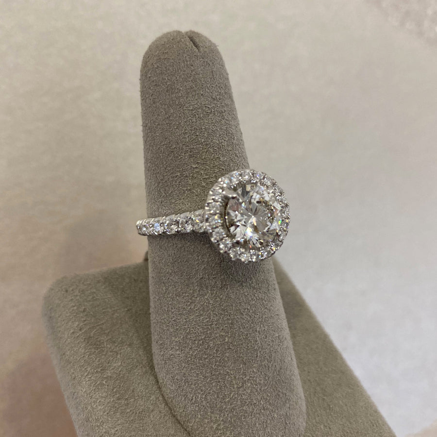 Moyer Collection 18K White Gold 2.08ct Round Brilliant Halo Complete Engagement Ring - 030260