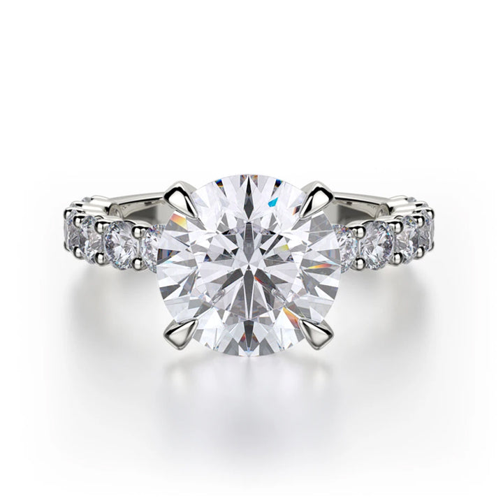 Michael M 18k White Gold Round Brilliant Diamond Engagement Ring - R736-3